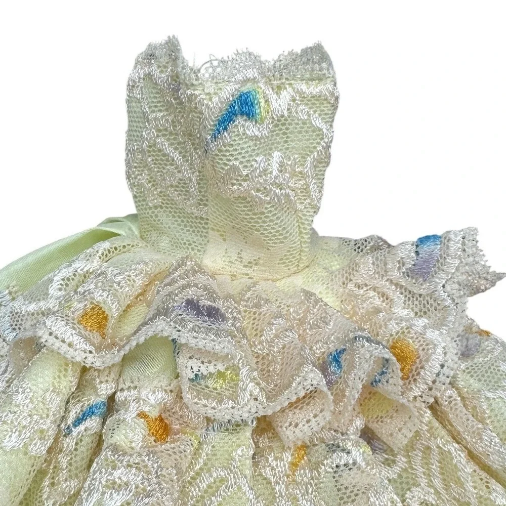 Lot of 4 Barbie Doll Ball Gowns Pink White Red Yellow Lace Satin Formal Dresses